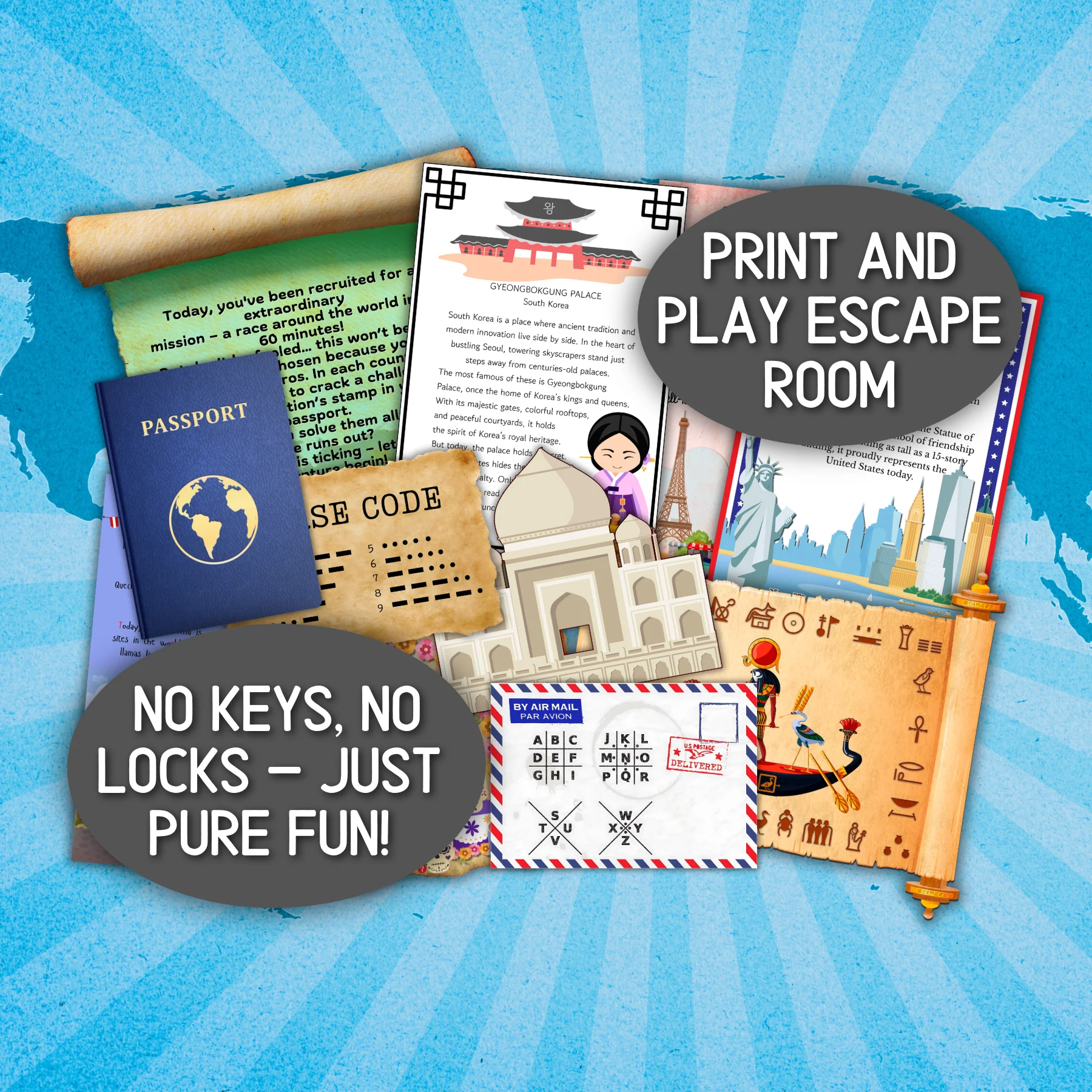 KIDS ESCAPE ROOM AROUND THE WORLD - PRINT AND PLAY - Image 7