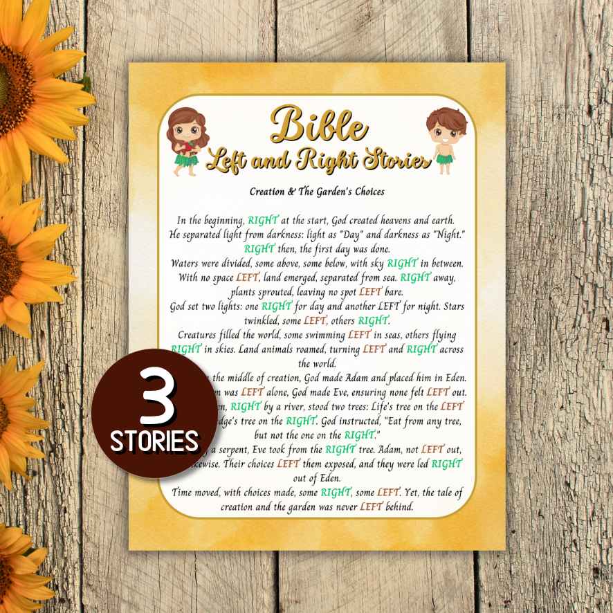 BIBLE LEFT RIGHT STORY PRINTABLE GAME - Image 2
