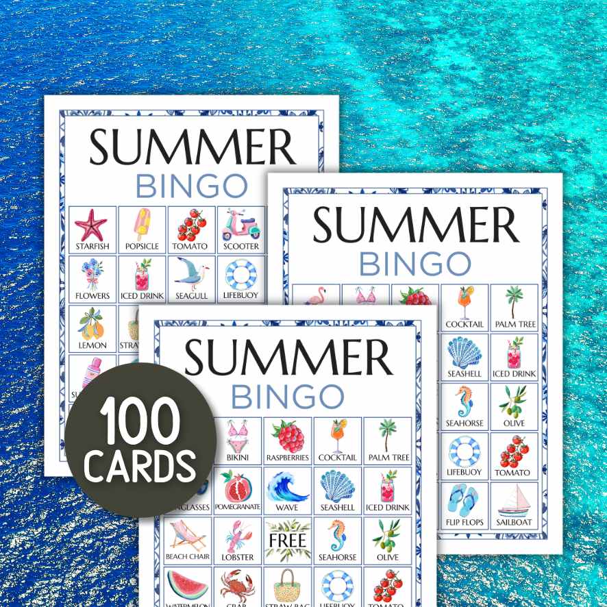 MEDITERRANEAN SUMMER BINGO PRINTABLE GAME - Image 3