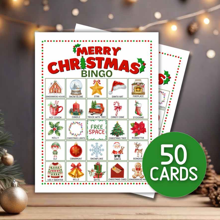 MERRY CHRISTMAS BINGO 50 CARDS - Image 5