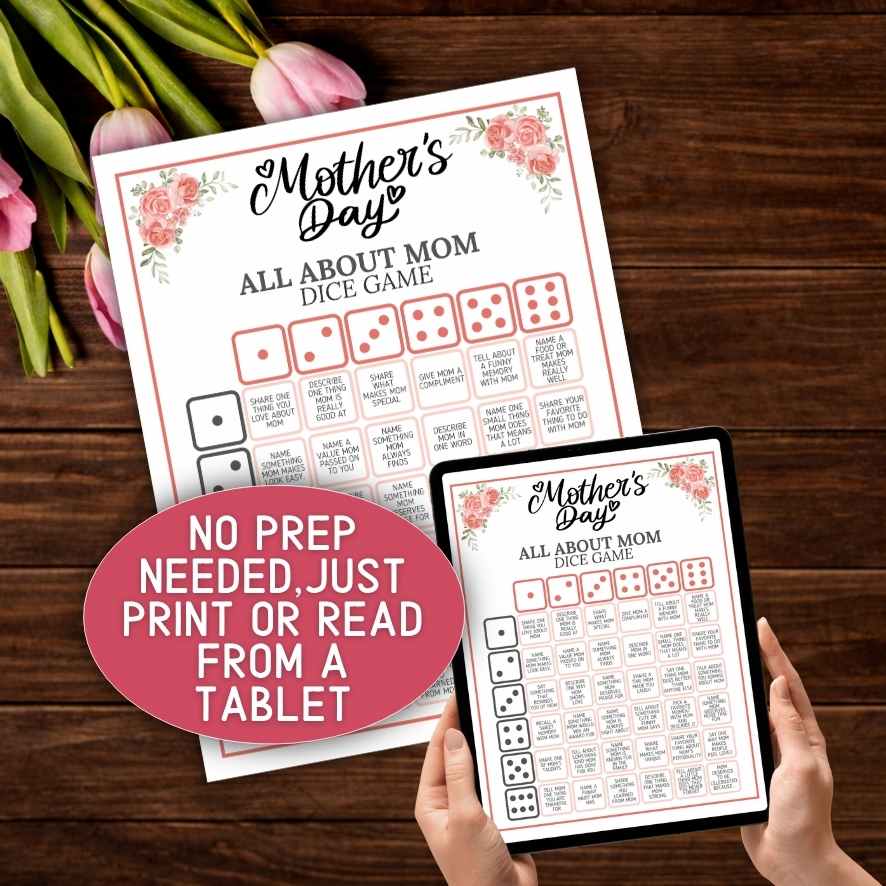 MOTHERS DAY DICE GAME PRINTABLE - Image 2