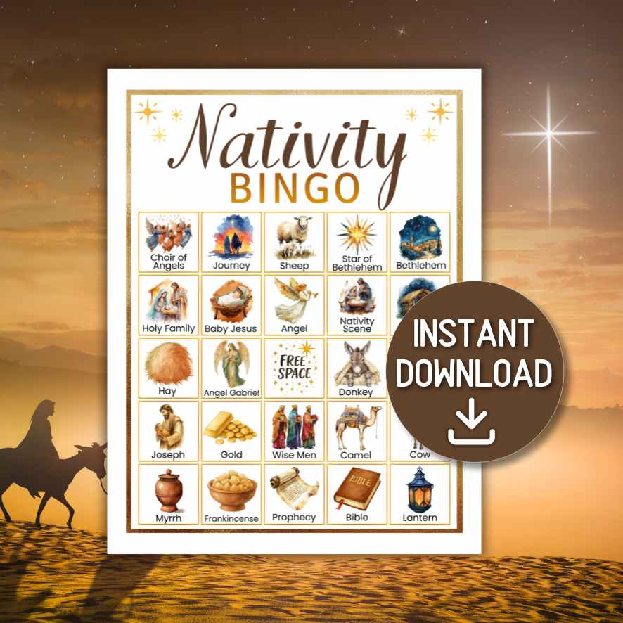 NATIVITY BINGO GAME PRINTABLE 50 CARDS - Image 2