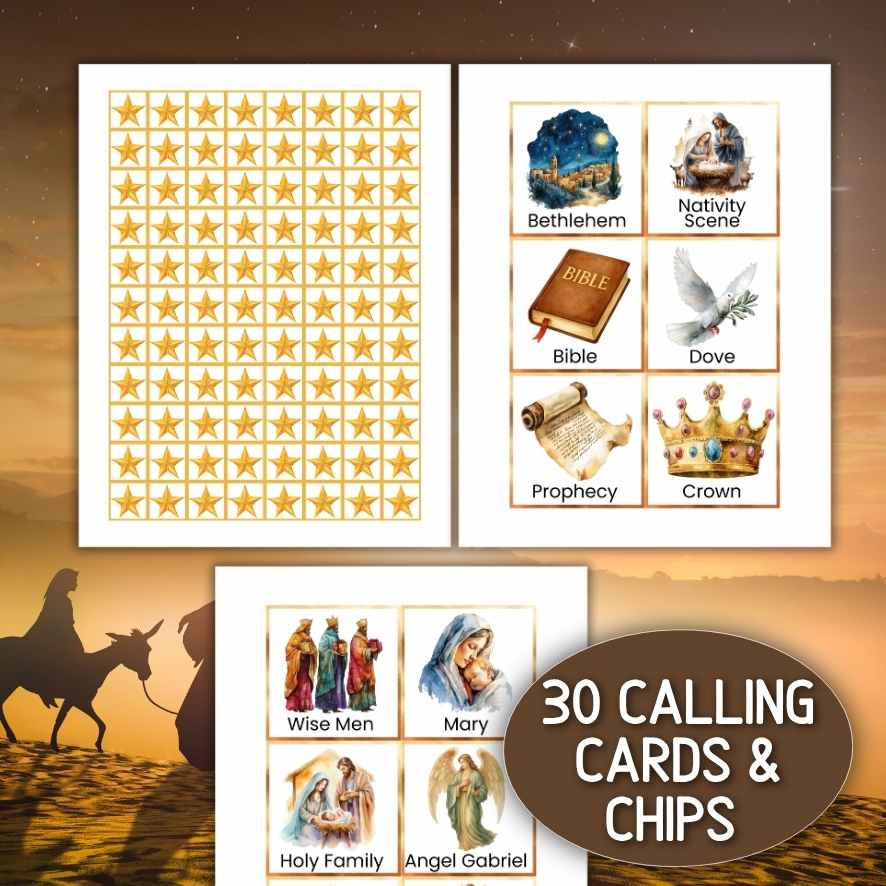 NATIVITY BINGO GAME PRINTABLE 50 CARDS - Image 5