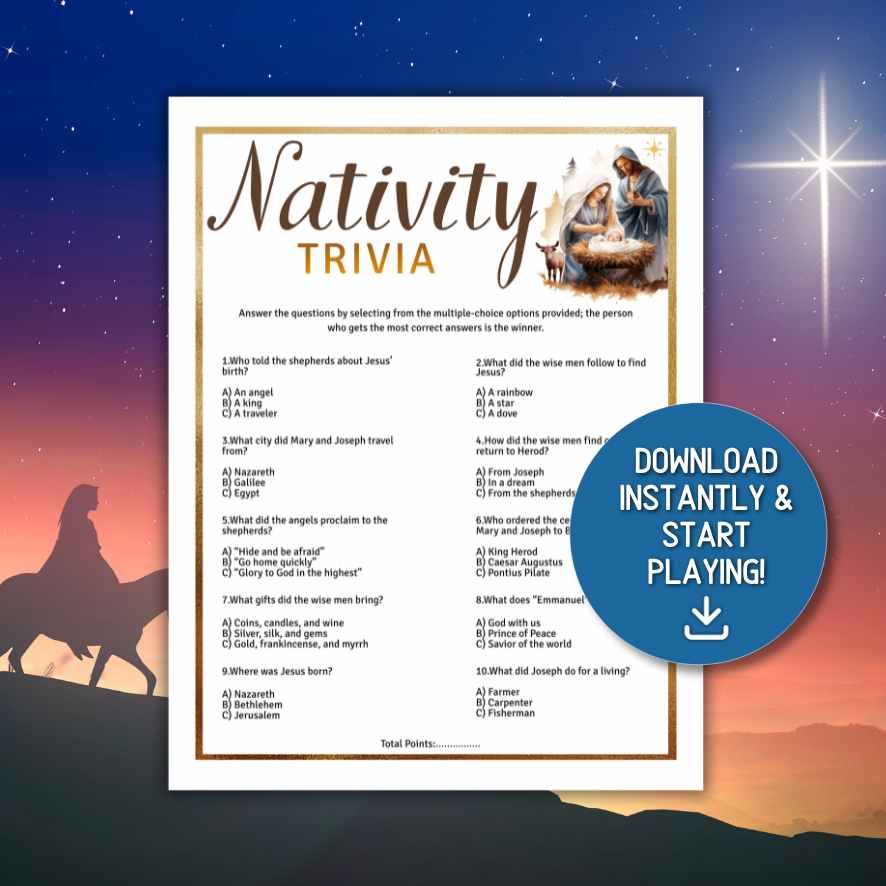 NATIVITY TRIVIA CHRISTMAS GAME - Image 2