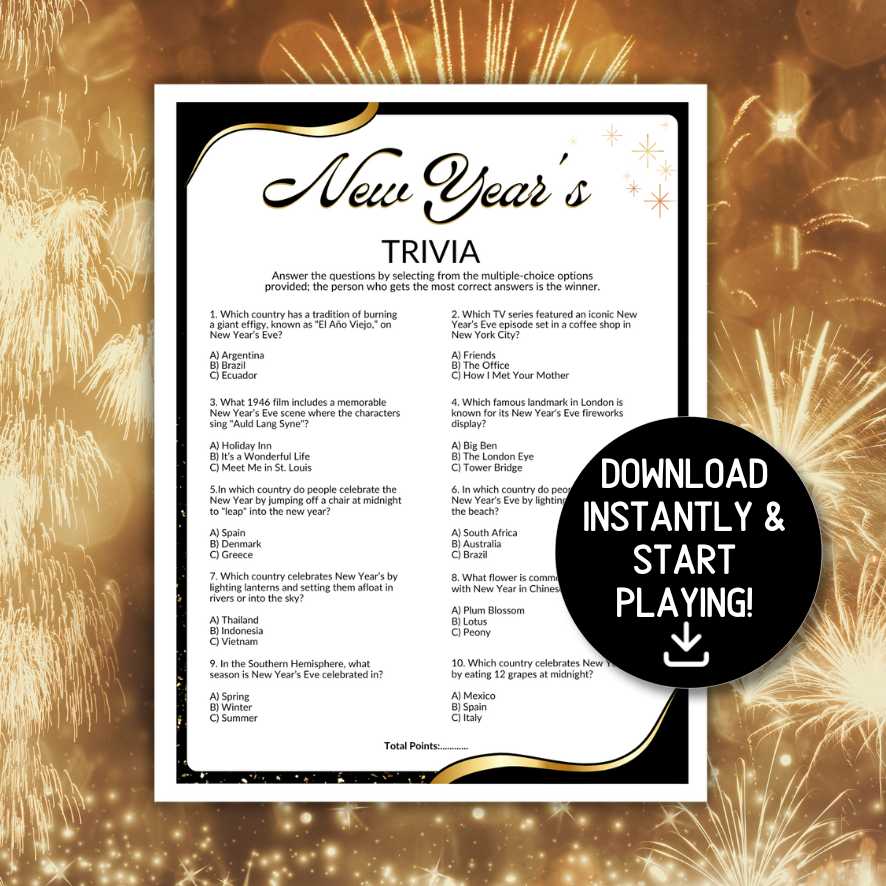 NEW YEAR'S TRIVIA GAME PRINTABLE - Image 3