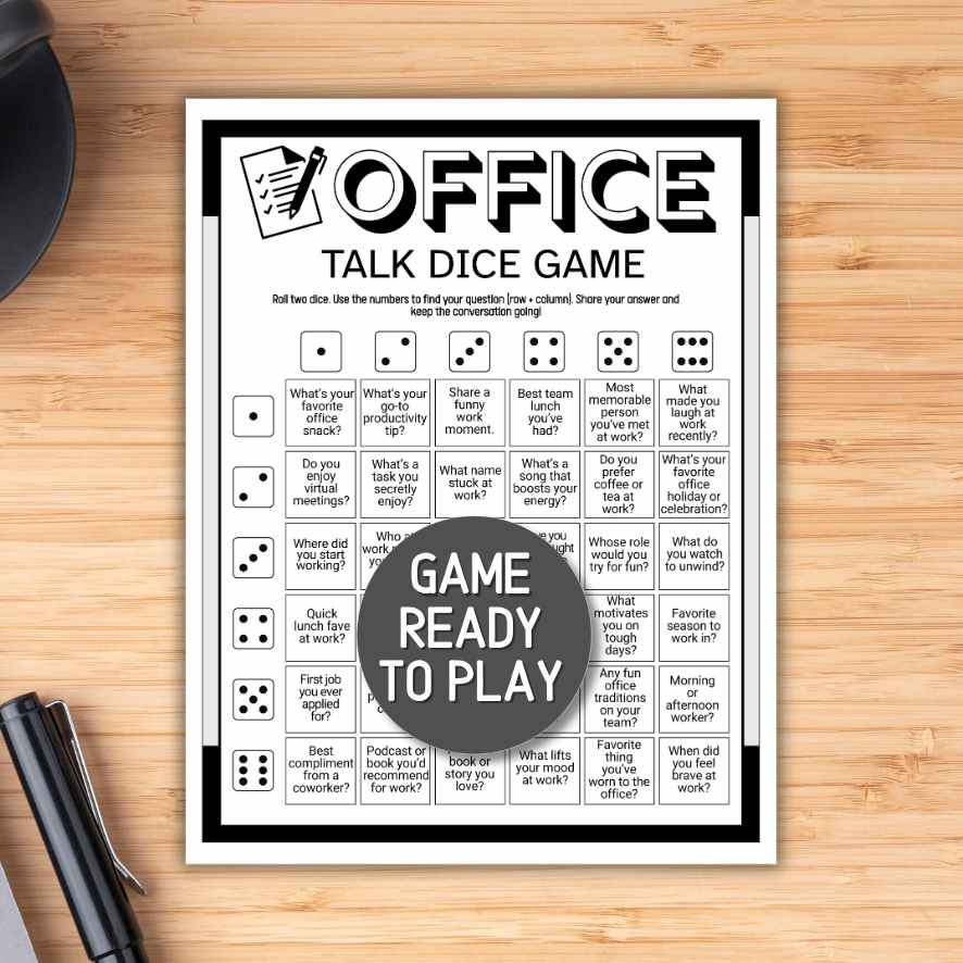 Office Icebreaker Dice Game Printable - Image 2