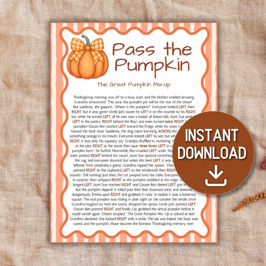 PASS THE PUMPKIN GAME PRINTABLE - Image 2