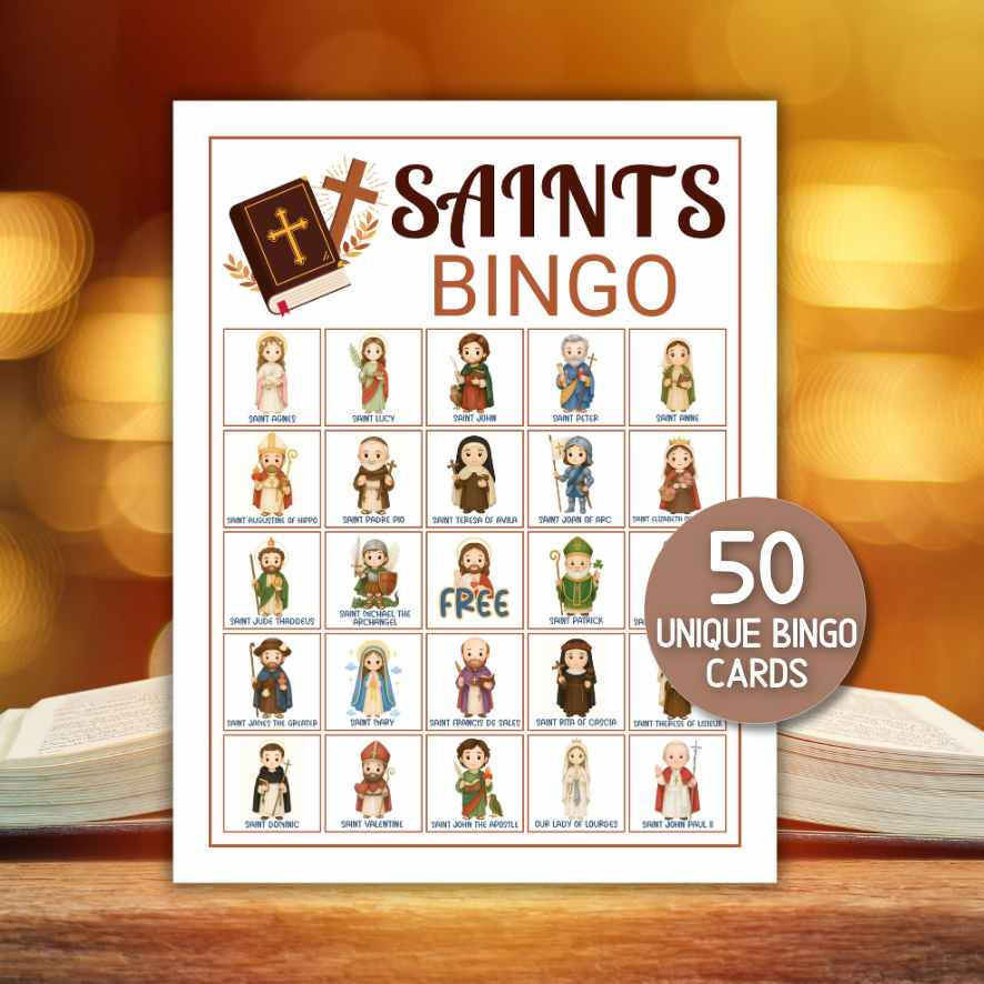 SAINT BINGO CARDS FOR CATHOLIC KIDS