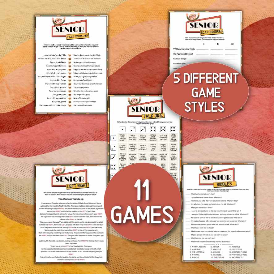 SENIORS GAMES PRINTABLE