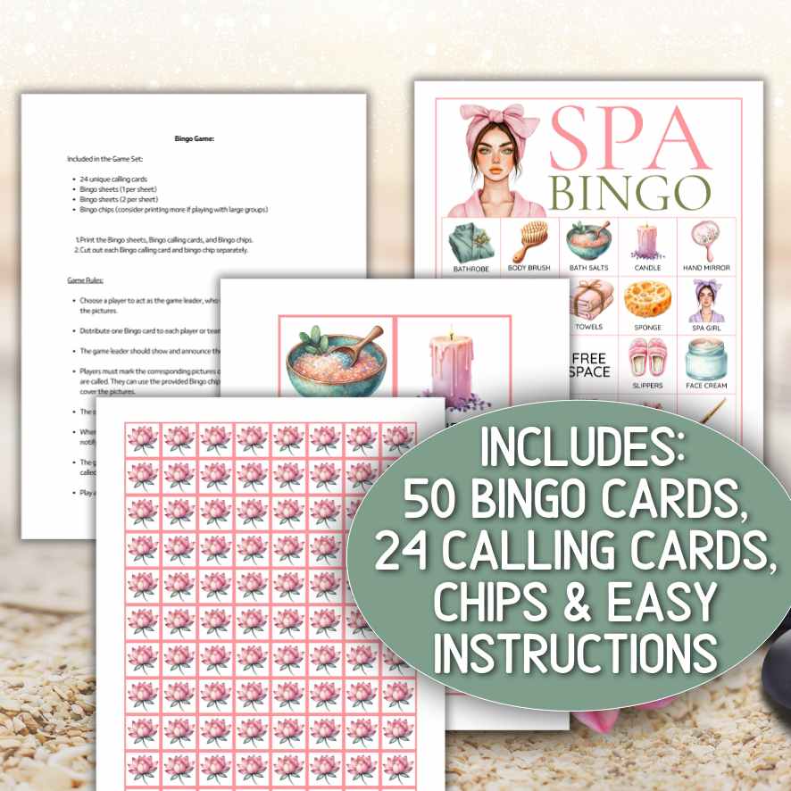 SPA BINGO PRINTABLE GAME - Image 5