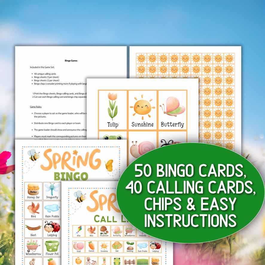 SPRING BINGO CARDS GAME PRINTABLE - Image 5