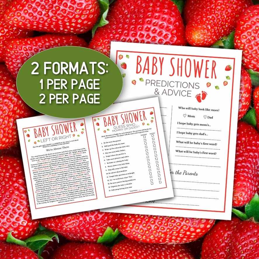 STRAWBERRY BABY SHOWER GAMES BUNDLE - Image 7