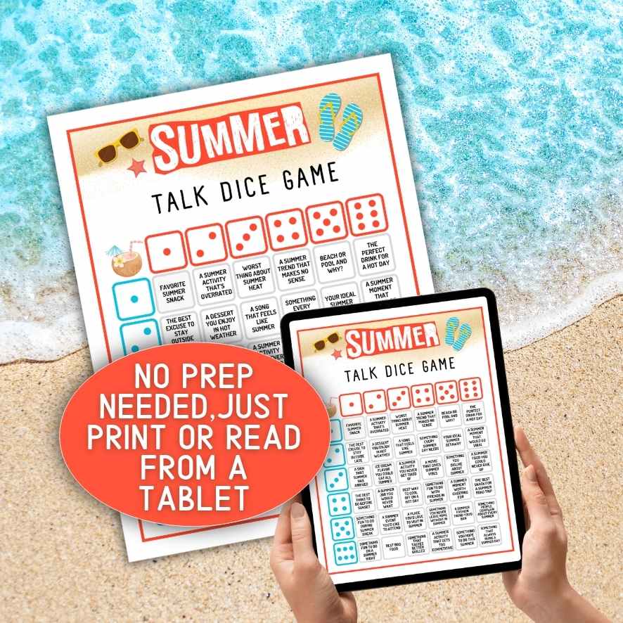 SUMMER TALK DICE GAME PRINTABLE - Image 3