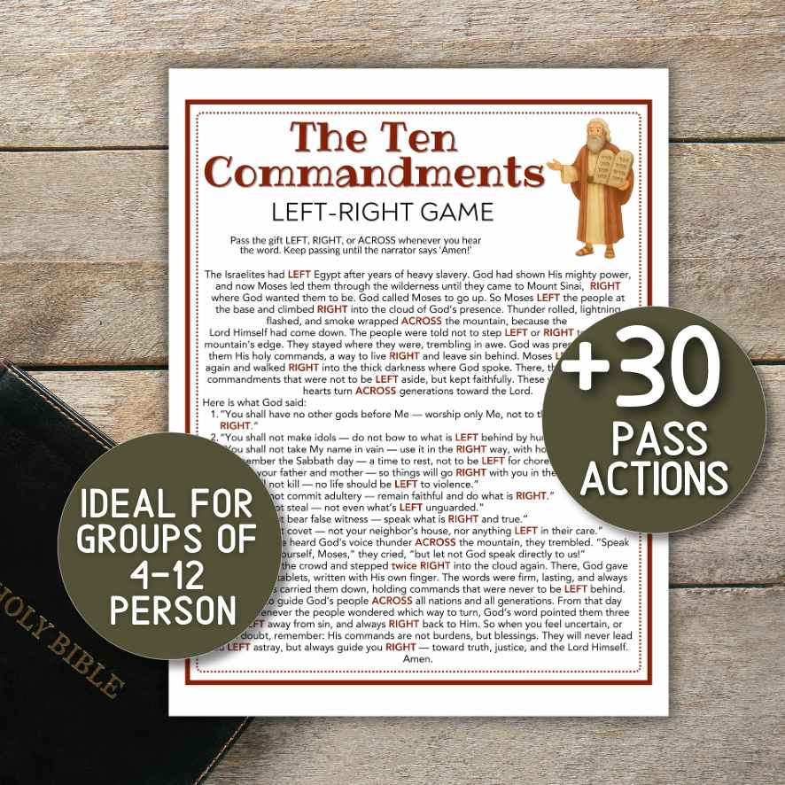 TEN COMMANDMENTS LEFT RIGHT GAME