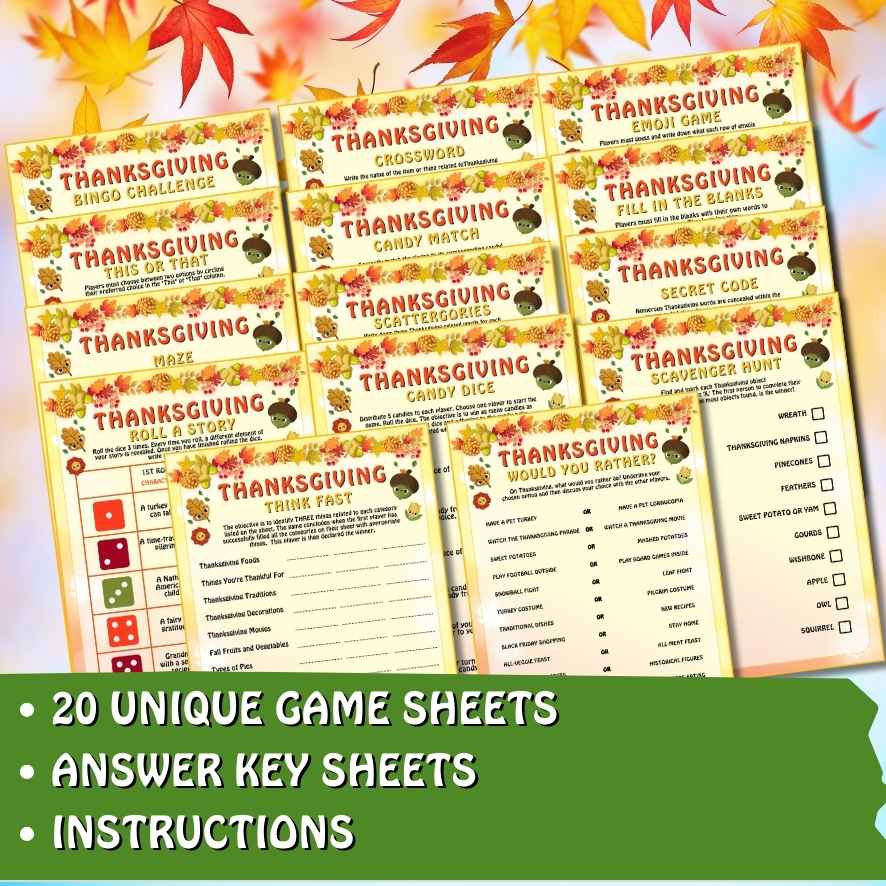THANKSGIVING BUNDLE KIDS GAMES - Image 2