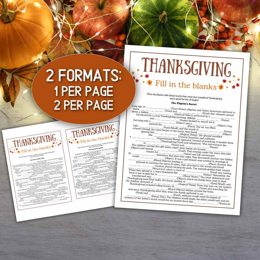 THANKSGIVING FILL IN THE BLANKS - Image 7