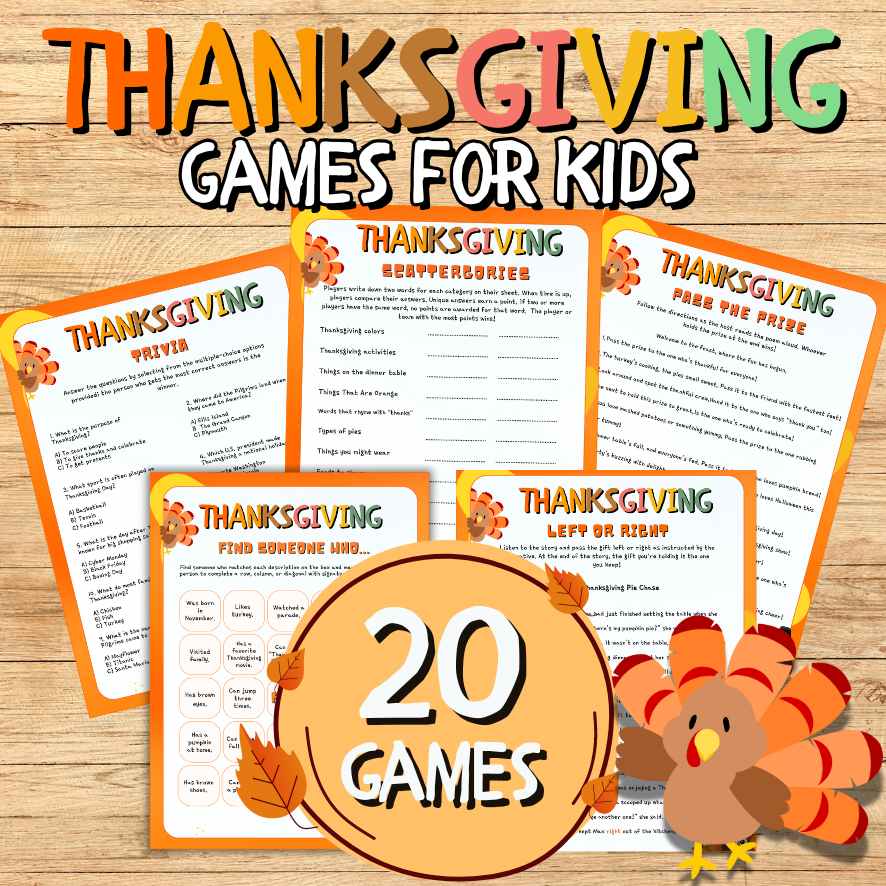 THANKSGIVING KIDS GAMES BUNDLE