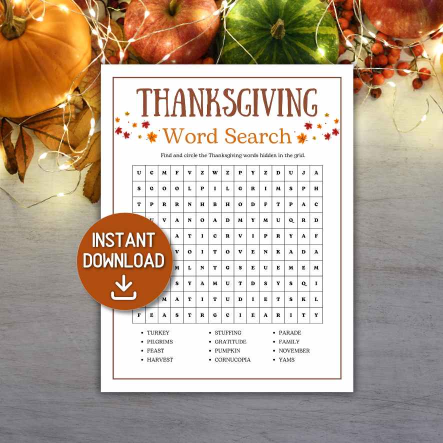 THANKSGIVING WORD SEARCH AND SCRAMBLE - Image 2