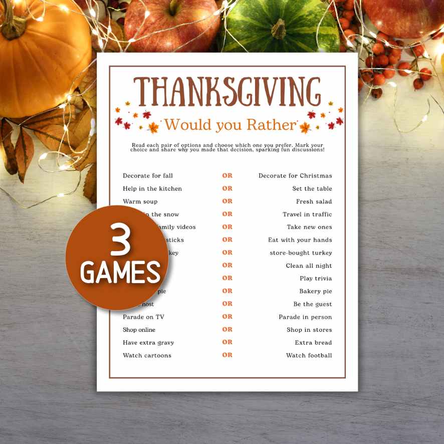 THANKSGIVING WOULD YOU RATHER GAME - Image 2