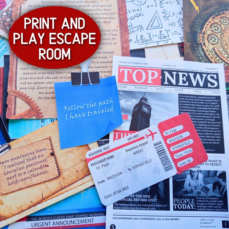 TIME STOPPED ESCAPE ROOM-PRINT AND PLAY - Image 3