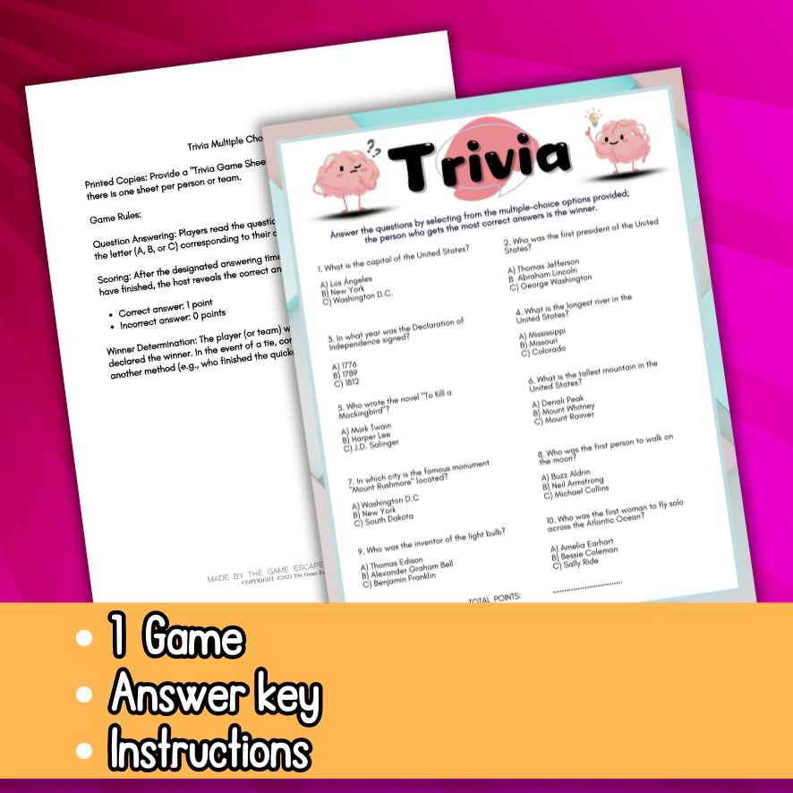 TRIVIA GAME PRINTABLE - Image 3