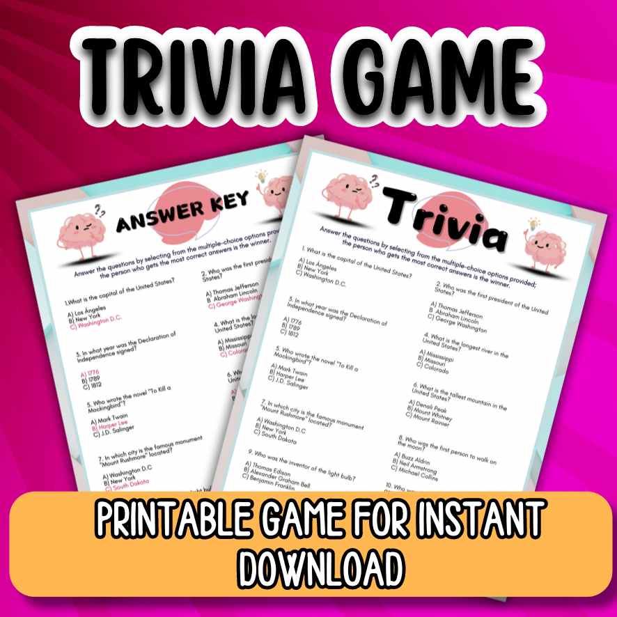 TRIVIA GAME PRINTABLE - Image 4