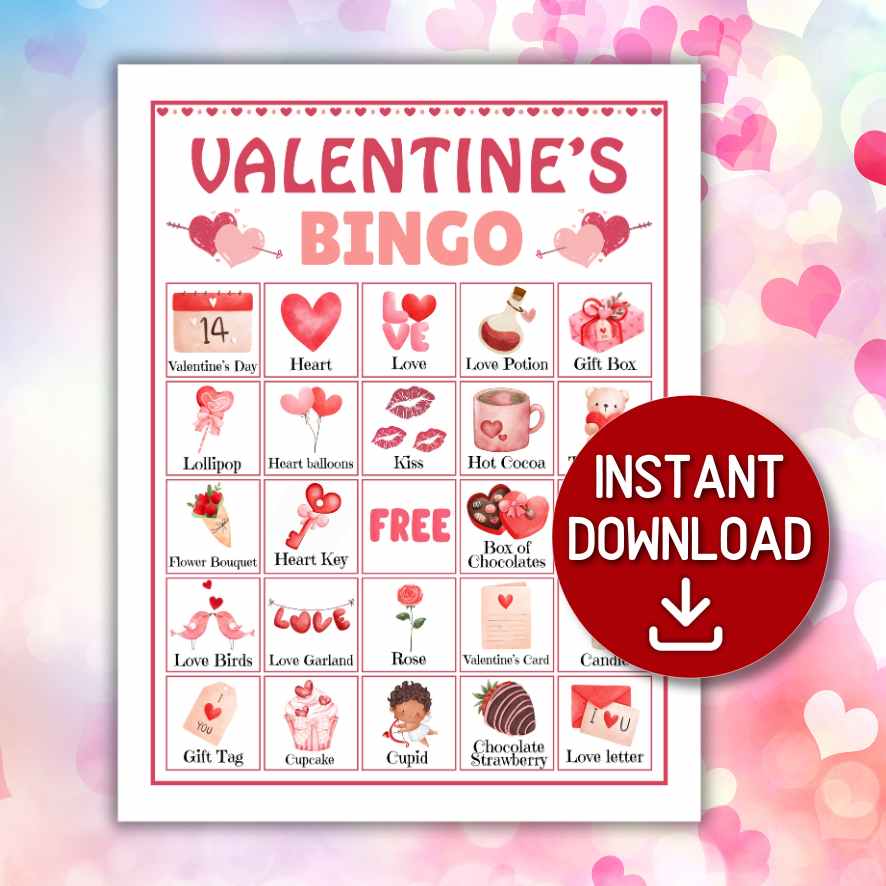 VALENTINES BINGO CARDS PRINTABLE GAME - Image 2