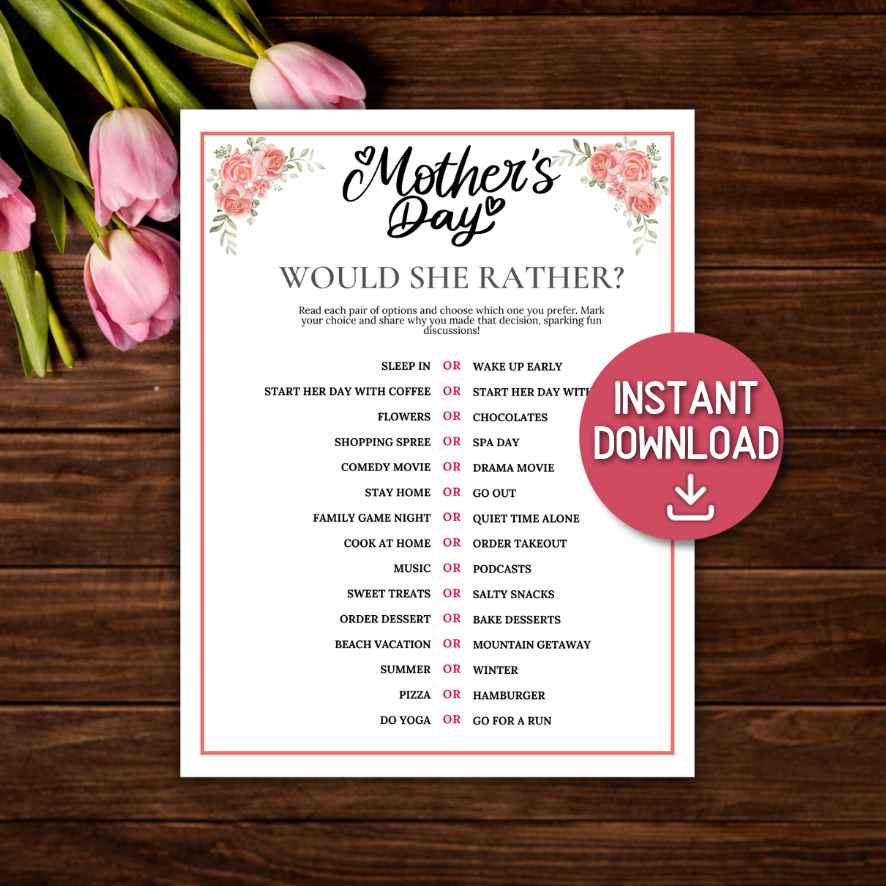 WOULD MOM RATHER PRINTABLE - Image 2